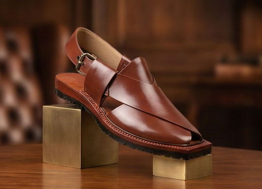 Premium Men’s Leather Norozi Chappal – Heritage Edition (Polished Brown)