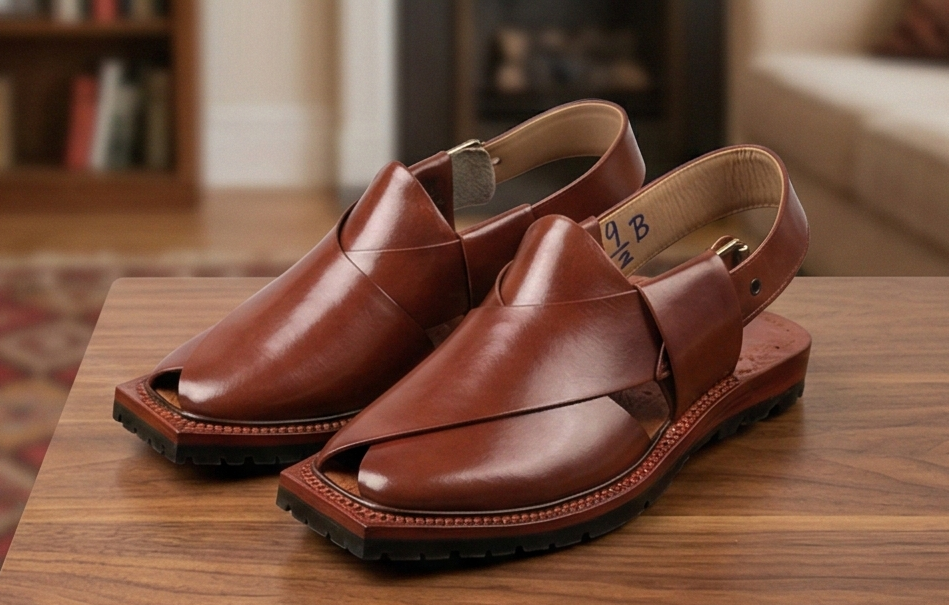 Premium Men’s Leather Norozi Chappal – Heritage Edition (Polished Brown)
