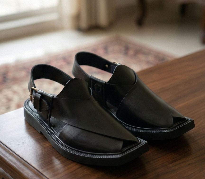 Premium Men’s Leather Chappal – Sleek Kaptaan Edition