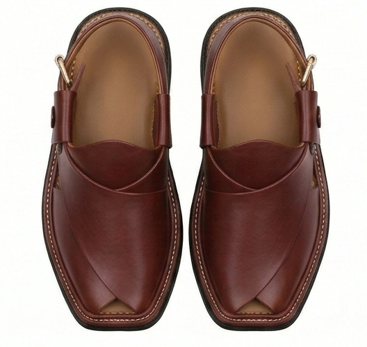 Charsadda Kaptaan Special – Cherry Leather Pointed-Box Toe