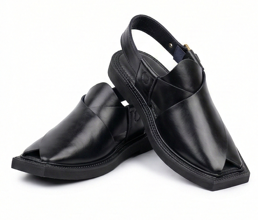 Premium Men’s Leather Chappal – Sleek Kaptaan Edition