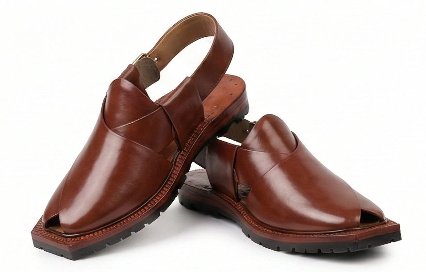 Premium Men’s Leather Norozi Chappal – Heritage Edition (Polished Brown)