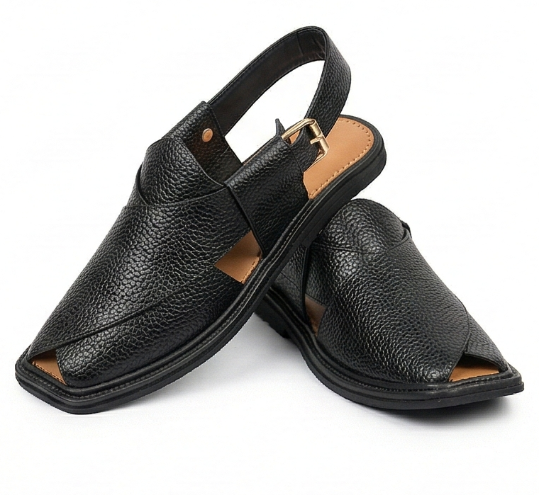 Handcrafted Textured Black Kaptaan – Everyday Comfort