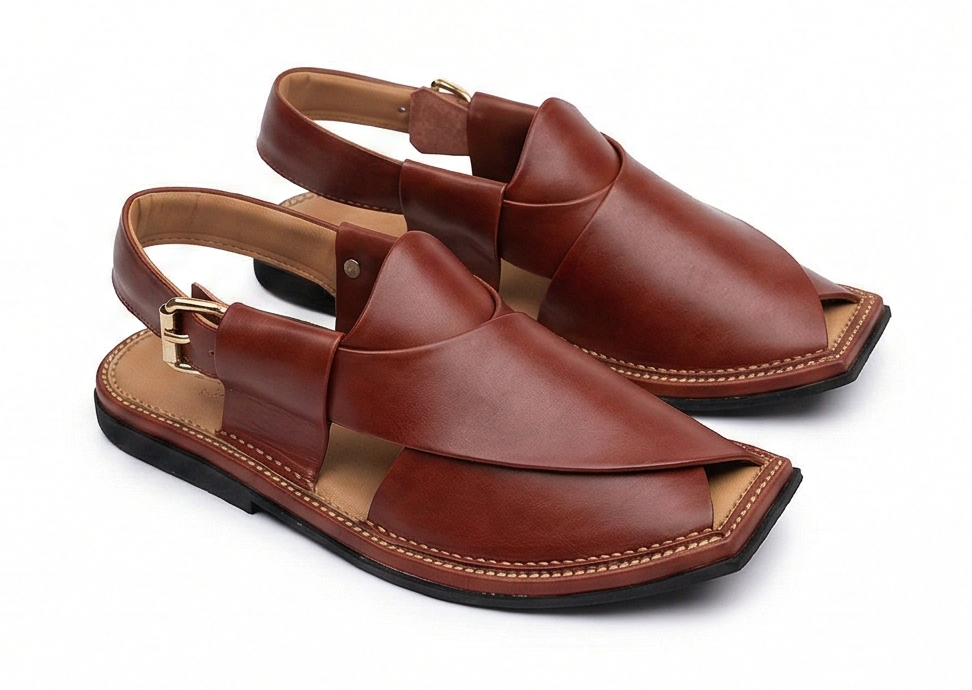 Heritage Kaptaan Chappal – Broad Square Toe Double Sole