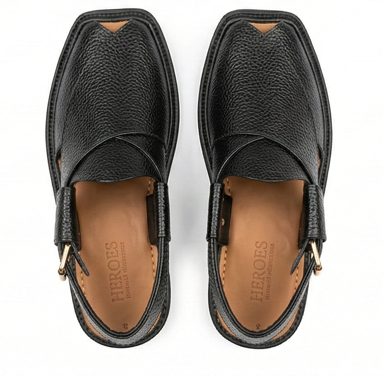 Handcrafted Textured Black Kaptaan – Everyday Comfort