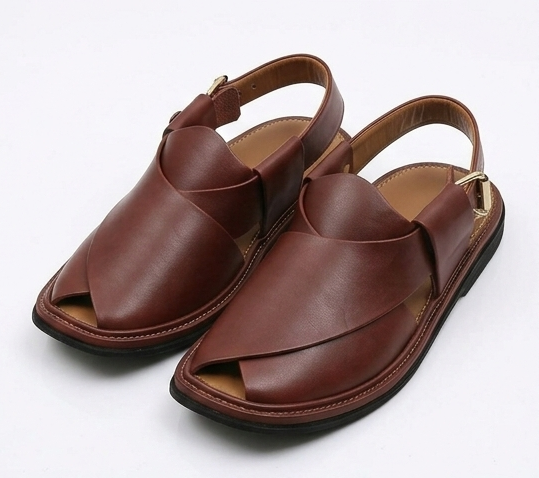 Charsadda Kaptaan Special – Cherry Leather Pointed-Box Toe