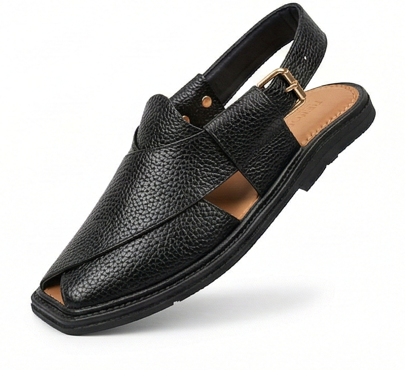 Handcrafted Textured Black Kaptaan – Everyday Comfort