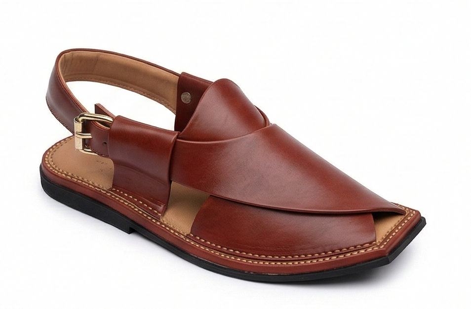 Heritage Kaptaan Chappal – Broad Square Toe Double Sole