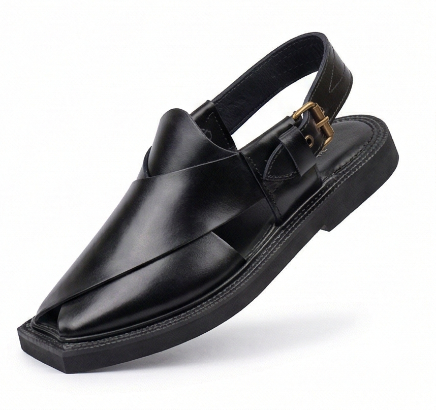 Premium Men’s Leather Chappal – Sleek Kaptaan Edition